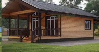 Проект одноэтажного дома из бруса с террасой - Строительство в Дальнереченске от Строй-Длн от 132704 руб.
